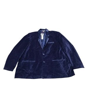 Frances Valentine Deep Blue Velvet men Blazer size 2XL